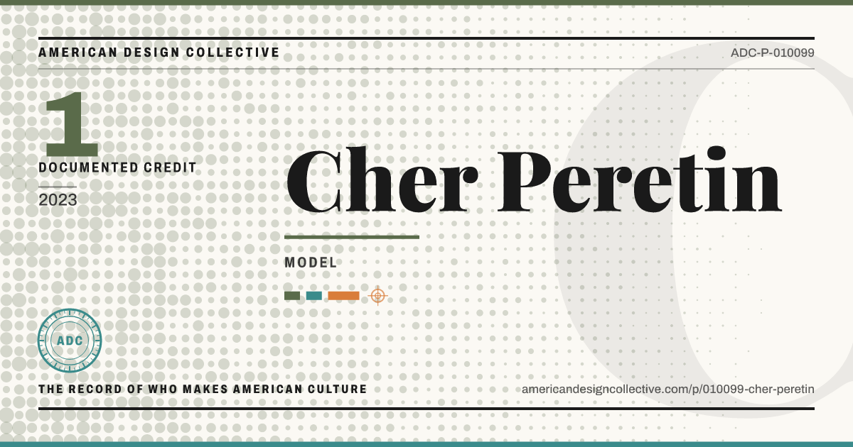 Registry card for Cher Peretin: the ADC seal, Cher Peretin, and how much is on record.