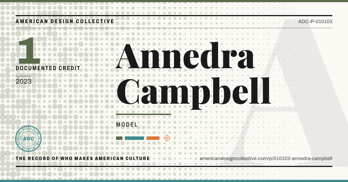 Registry card for Annedra Campbell: the ADC seal, Annedra Campbell, and how much is on record.