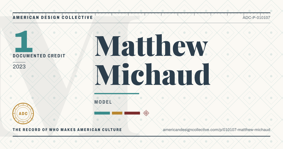 Registry card for Matthew Michaud: the ADC seal, Matthew Michaud, and how much is on record.