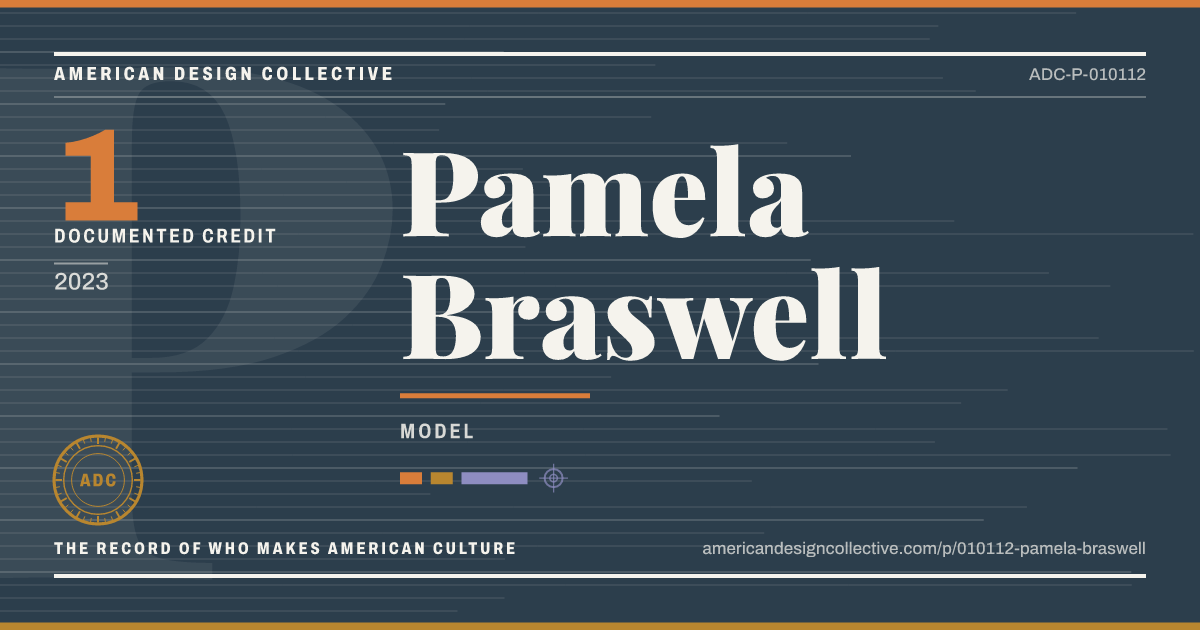 Registry card for Pamela Braswell: the ADC seal, Pamela Braswell, and how much is on record.