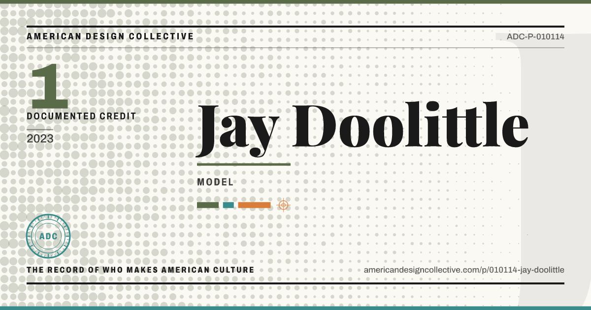 Registry card for Jay Doolittle: the ADC seal, Jay Doolittle, and how much is on record.