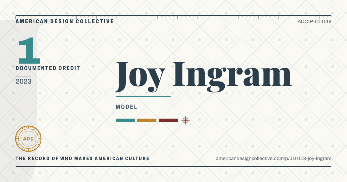 Registry card for Joy Ingram: the ADC seal, Joy Ingram, and how much is on record.
