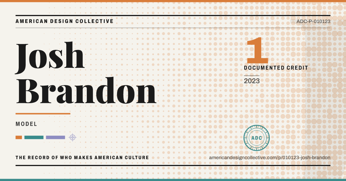 Registry card for Josh Brandon: the ADC seal, Josh Brandon, and how much is on record.