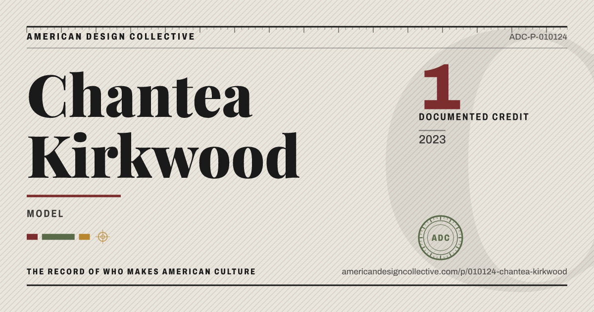 Registry card for Chantea Kirkwood: the ADC seal, Chantea Kirkwood, and how much is on record.