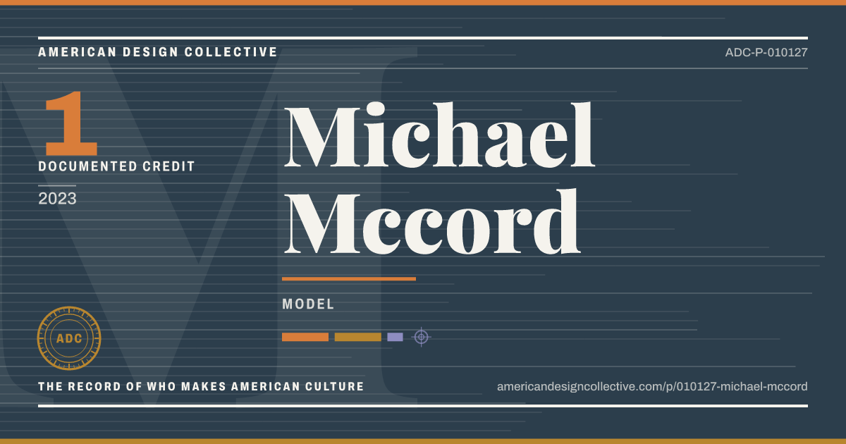 Registry card for Michael Mccord: the ADC seal, Michael Mccord, and how much is on record.