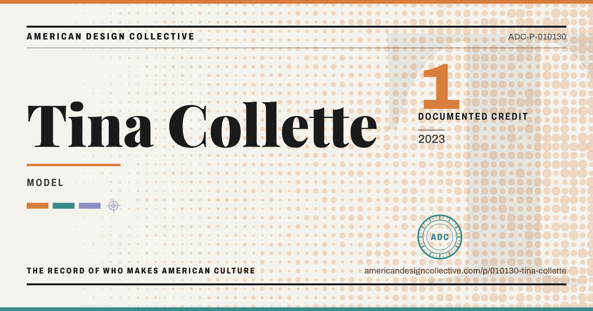 Registry card for Tina Collette: the ADC seal, Tina Collette, and how much is on record.