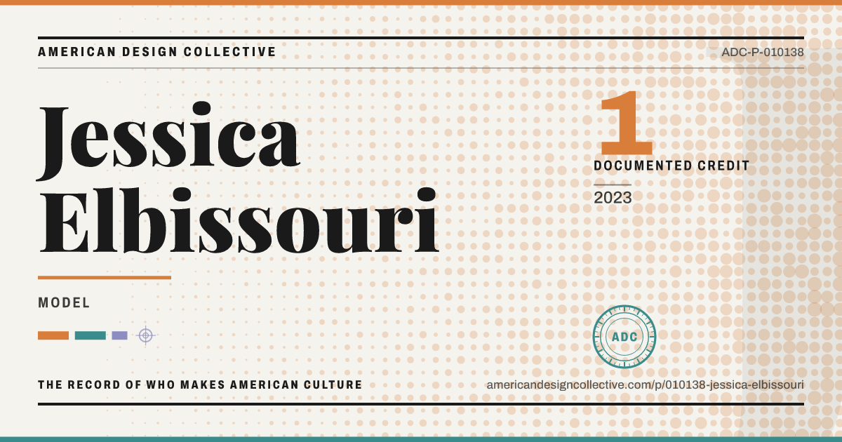 Registry card for Jessica Elbissouri: the ADC seal, Jessica Elbissouri, and how much is on record.