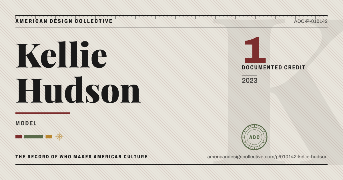 Registry card for Kellie Hudson: the ADC seal, Kellie Hudson, and how much is on record.