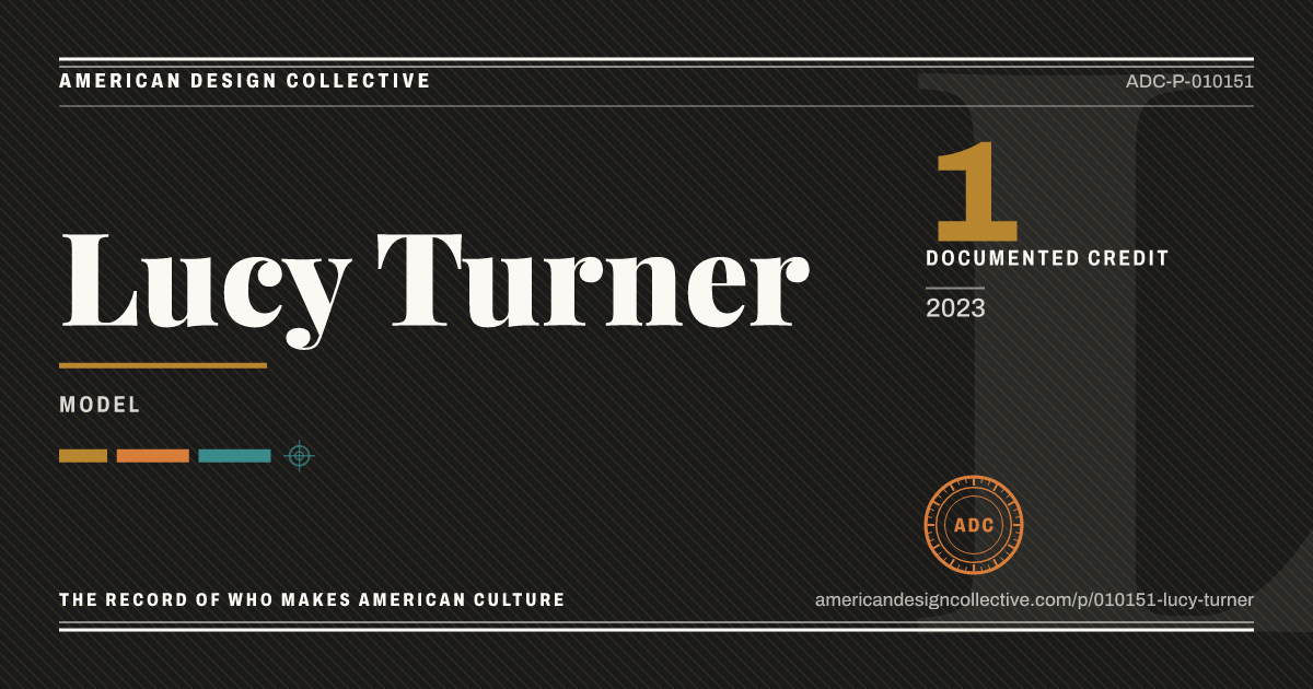 Registry card for Lucy Turner: the ADC seal, Lucy Turner, and how much is on record.
