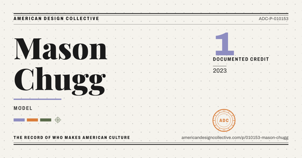Registry card for Mason Chugg: the ADC seal, Mason Chugg, and how much is on record.