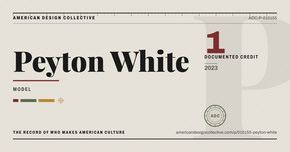 Registry card for Peyton White: the ADC seal, Peyton White, and how much is on record.