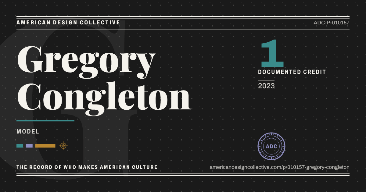 Registry card for Gregory Congleton: the ADC seal, Gregory Congleton, and how much is on record.