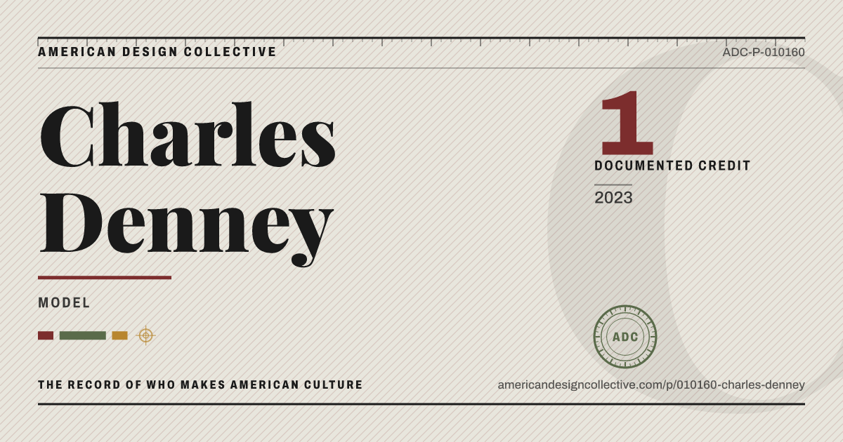 Registry card for Charles Denney: the ADC seal, Charles Denney, and how much is on record.
