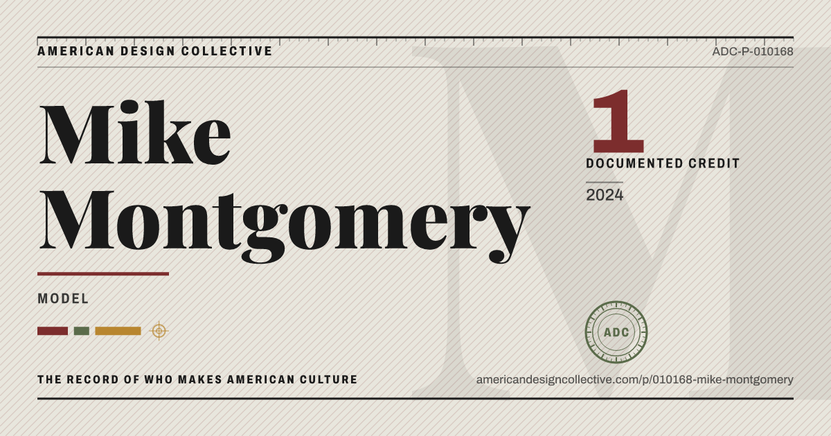 Registry card for Mike Montgomery: the ADC seal, Mike Montgomery, and how much is on record.