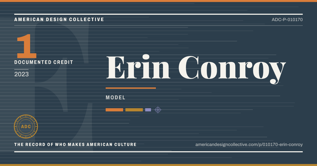 Registry card for Erin Conroy: the ADC seal, Erin Conroy, and how much is on record.