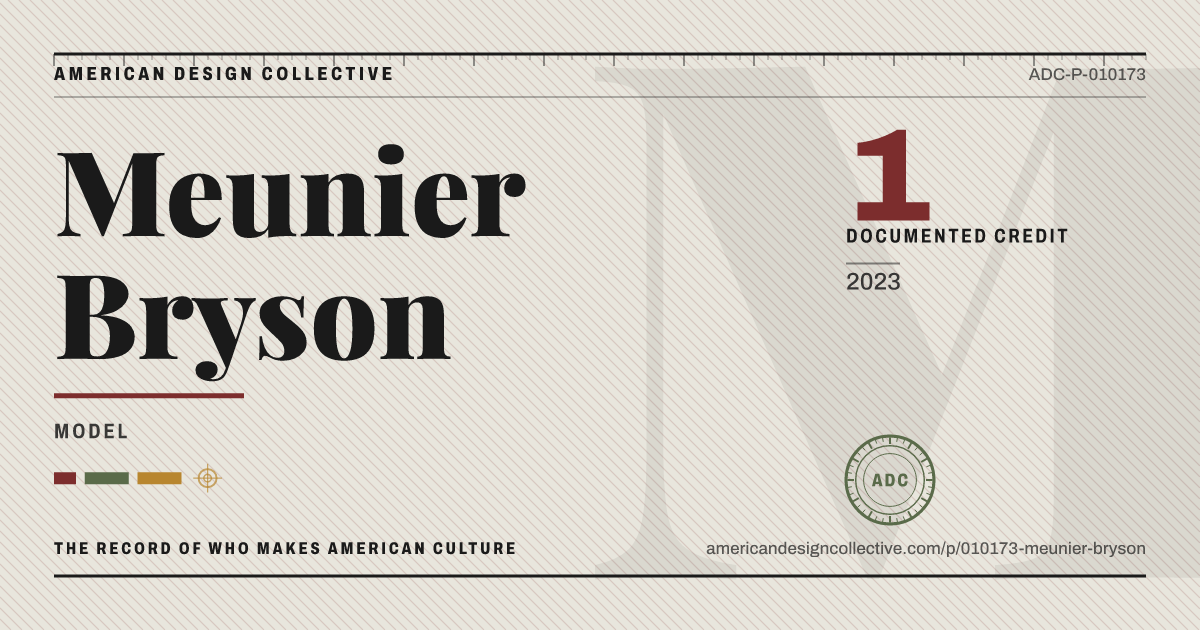 Registry card for Meunier Bryson: the ADC seal, Meunier Bryson, and how much is on record.