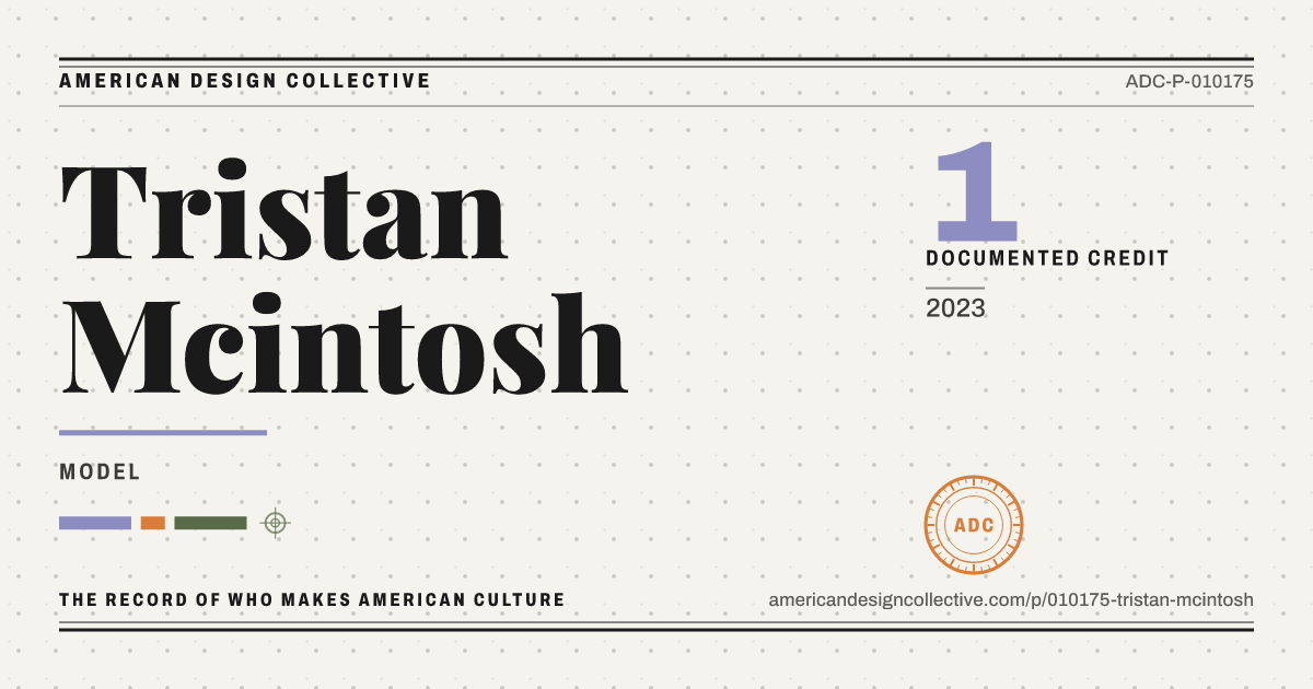Registry card for Tristan Mcintosh: the ADC seal, Tristan Mcintosh, and how much is on record.