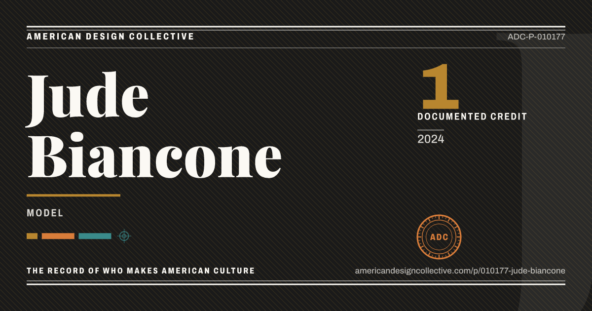Registry card for Jude Biancone: the ADC seal, Jude Biancone, and how much is on record.