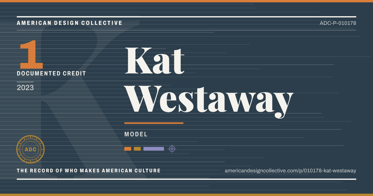 Registry card for Kat Westaway: the ADC seal, Kat Westaway, and how much is on record.