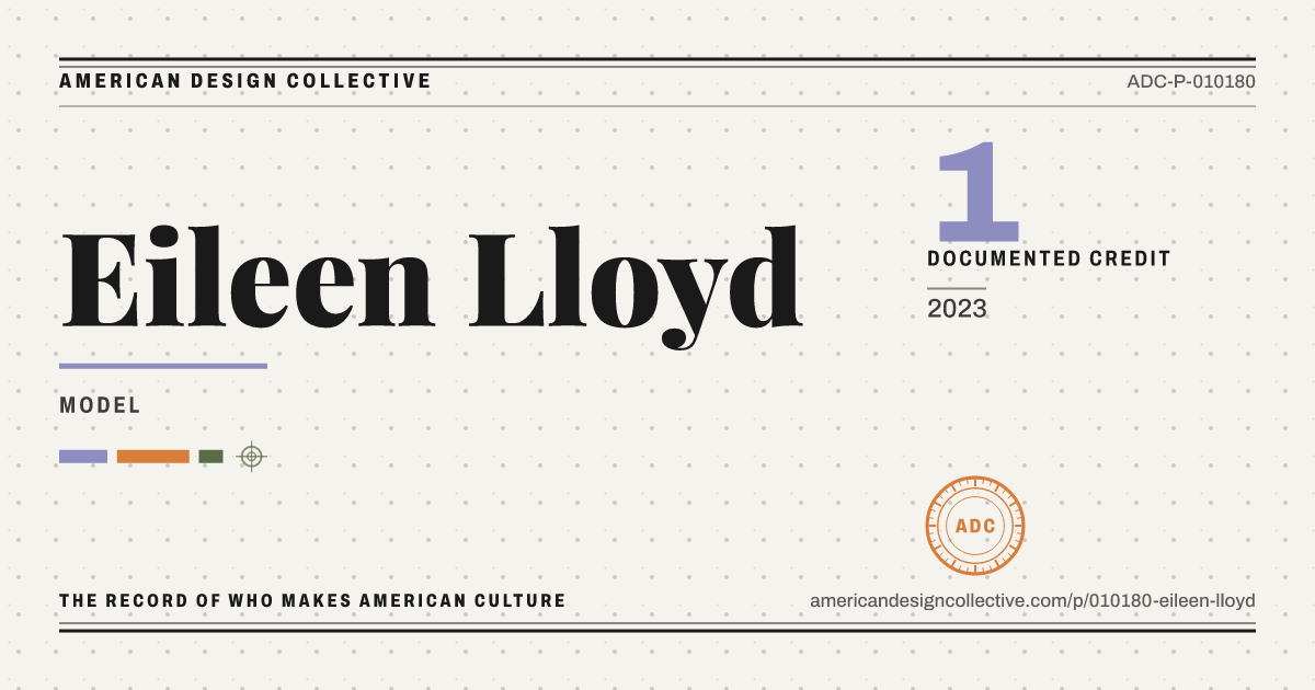 Registry card for Eileen Lloyd: the ADC seal, Eileen Lloyd, and how much is on record.