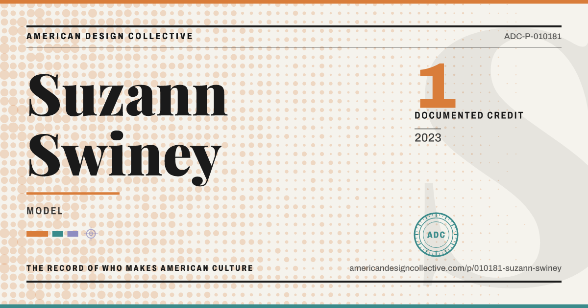 Registry card for Suzann Swiney: the ADC seal, Suzann Swiney, and how much is on record.