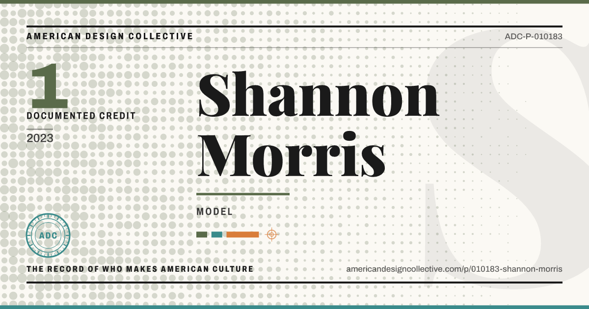 Registry card for Shannon Morris: the ADC seal, Shannon Morris, and how much is on record.