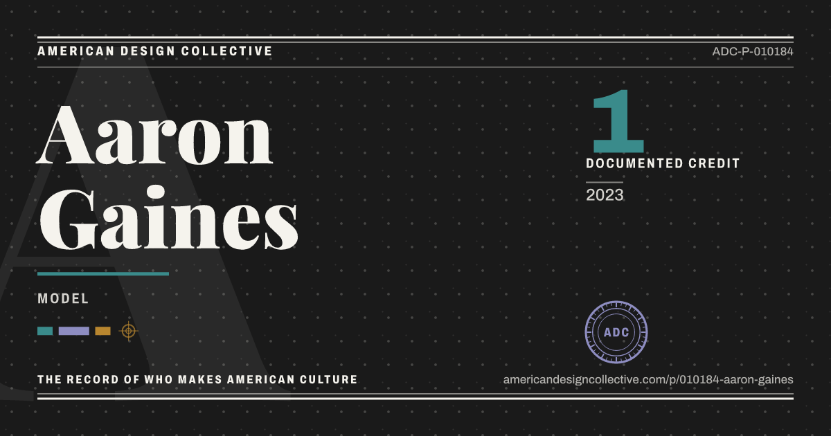 Registry card for Aaron Gaines: the ADC seal, Aaron Gaines, and how much is on record.