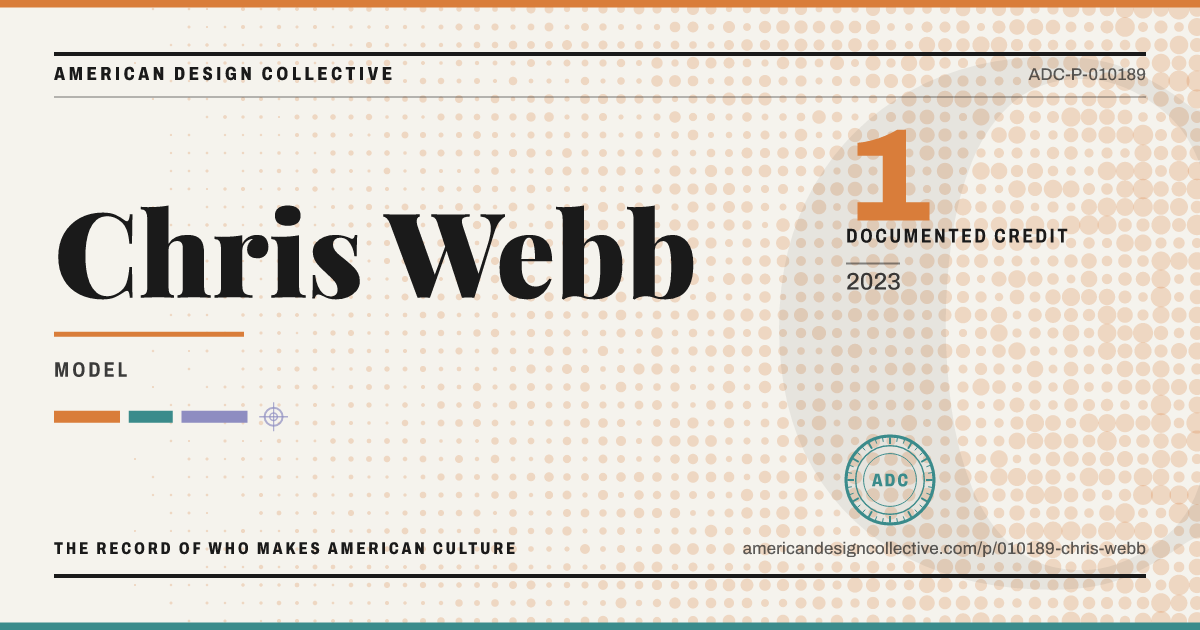 Registry card for Chris Webb: the ADC seal, Chris Webb, and how much is on record.