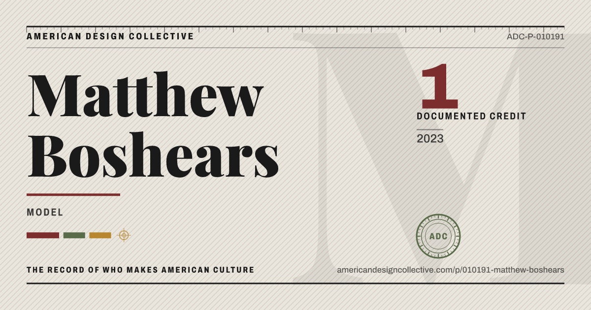 Registry card for Matthew Boshears: the ADC seal, Matthew Boshears, and how much is on record.