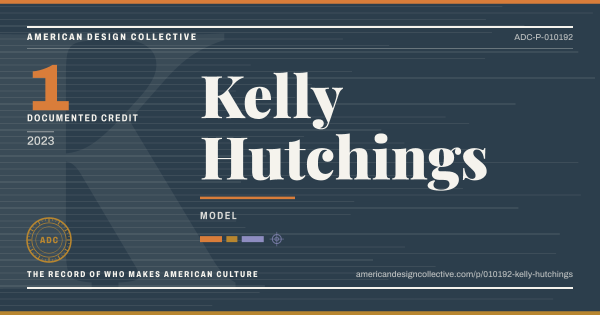 Registry card for Kelly Hutchings: the ADC seal, Kelly Hutchings, and how much is on record.