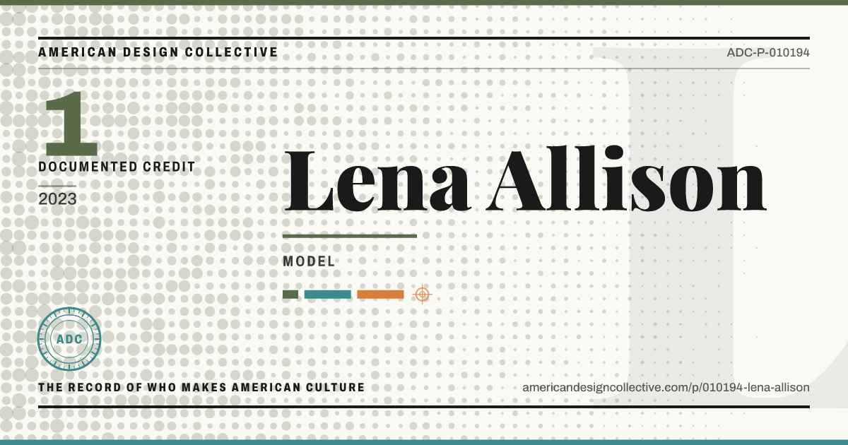 Registry card for Lena Allison: the ADC seal, Lena Allison, and how much is on record.