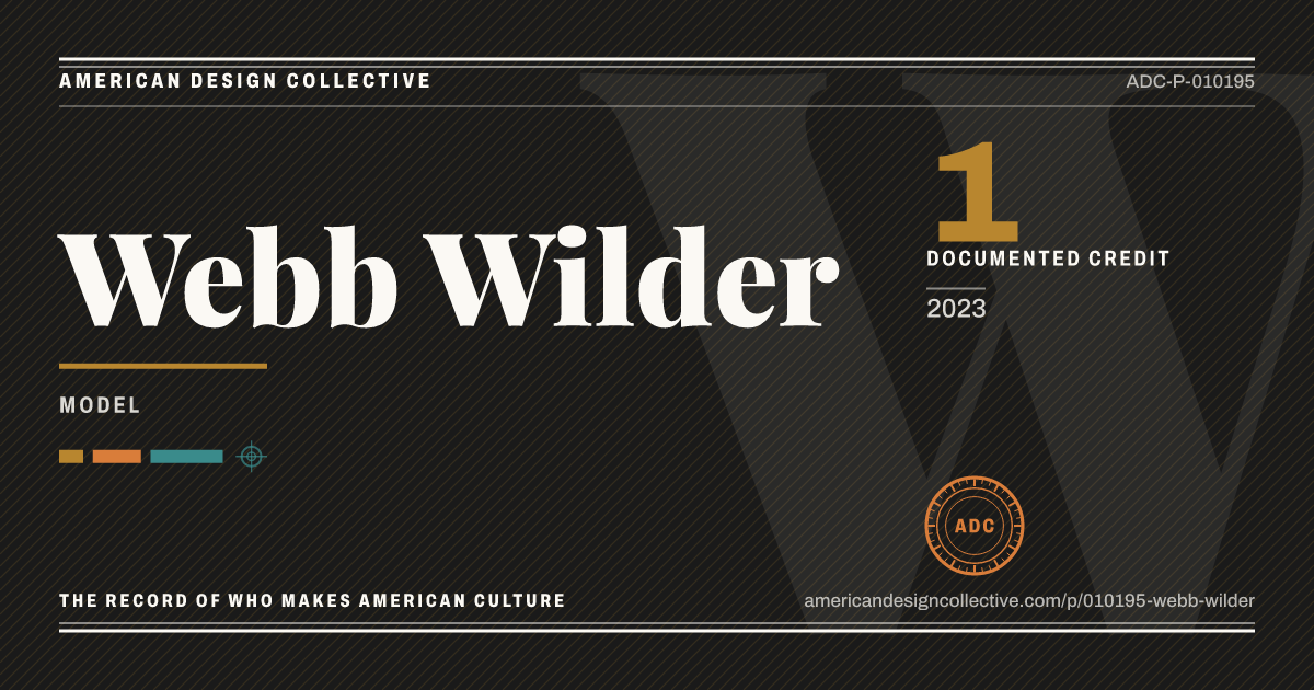 Registry card for Webb Wilder: the ADC seal, Webb Wilder, and how much is on record.