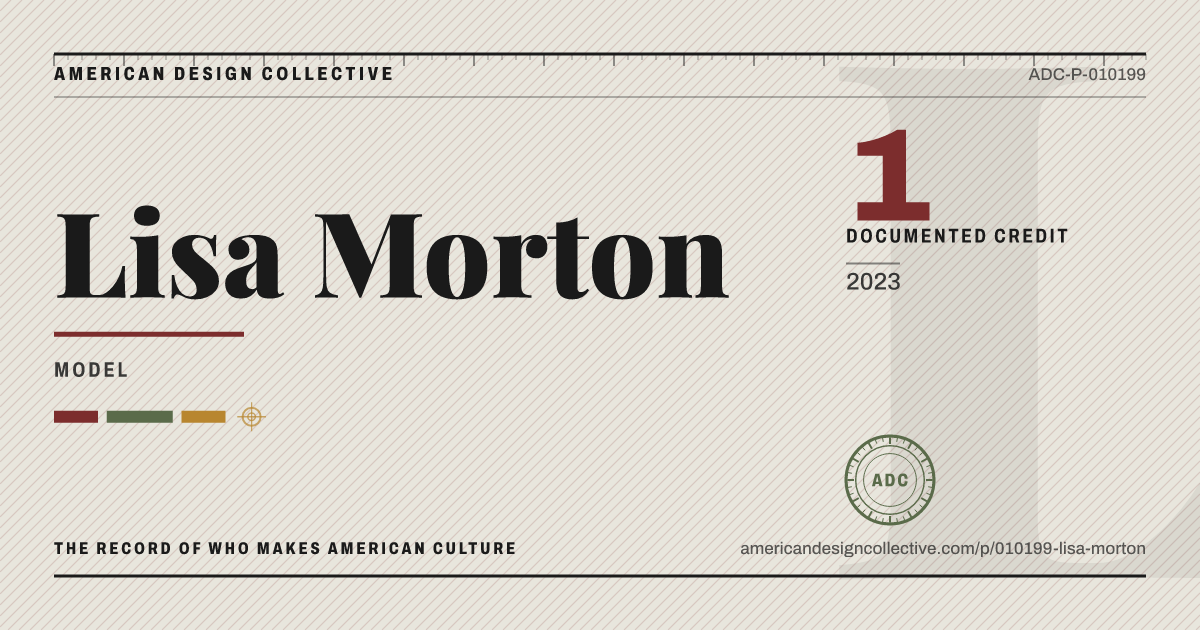 Registry card for Lisa Morton: the ADC seal, Lisa Morton, and how much is on record.