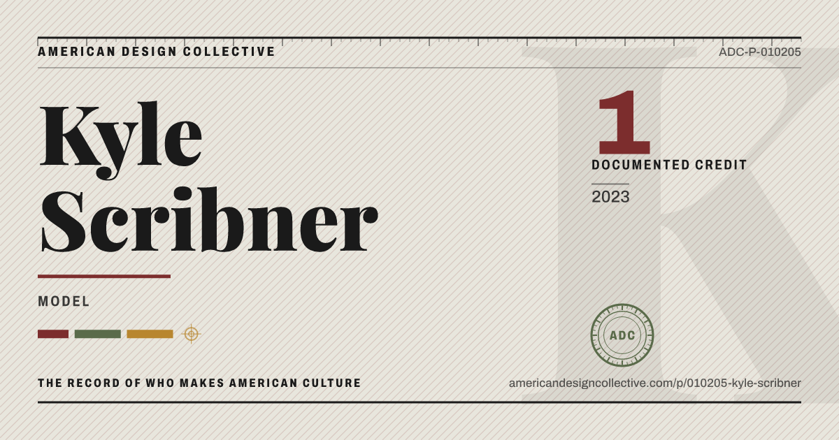 Registry card for Kyle Scribner: the ADC seal, Kyle Scribner, and how much is on record.