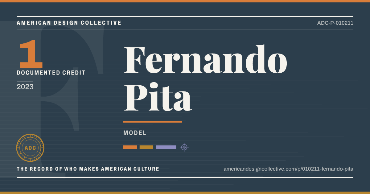 Registry card for Fernando Pita: the ADC seal, Fernando Pita, and how much is on record.