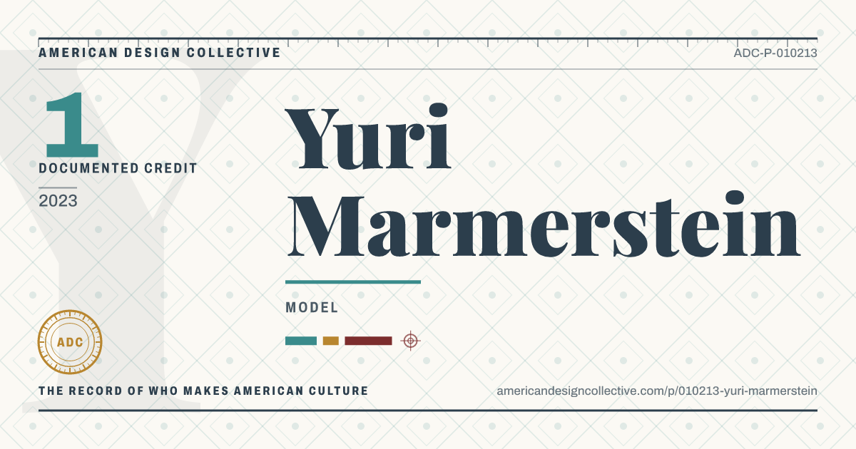 Registry card for Yuri Marmerstein: the ADC seal, Yuri Marmerstein, and how much is on record.