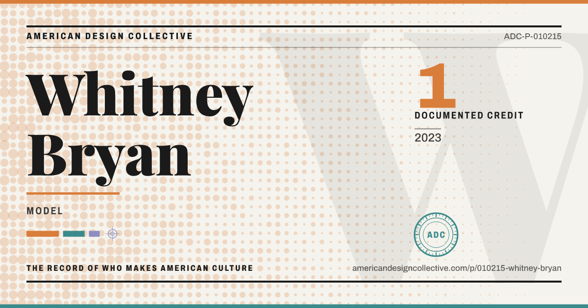 Registry card for Whitney Bryan: the ADC seal, Whitney Bryan, and how much is on record.