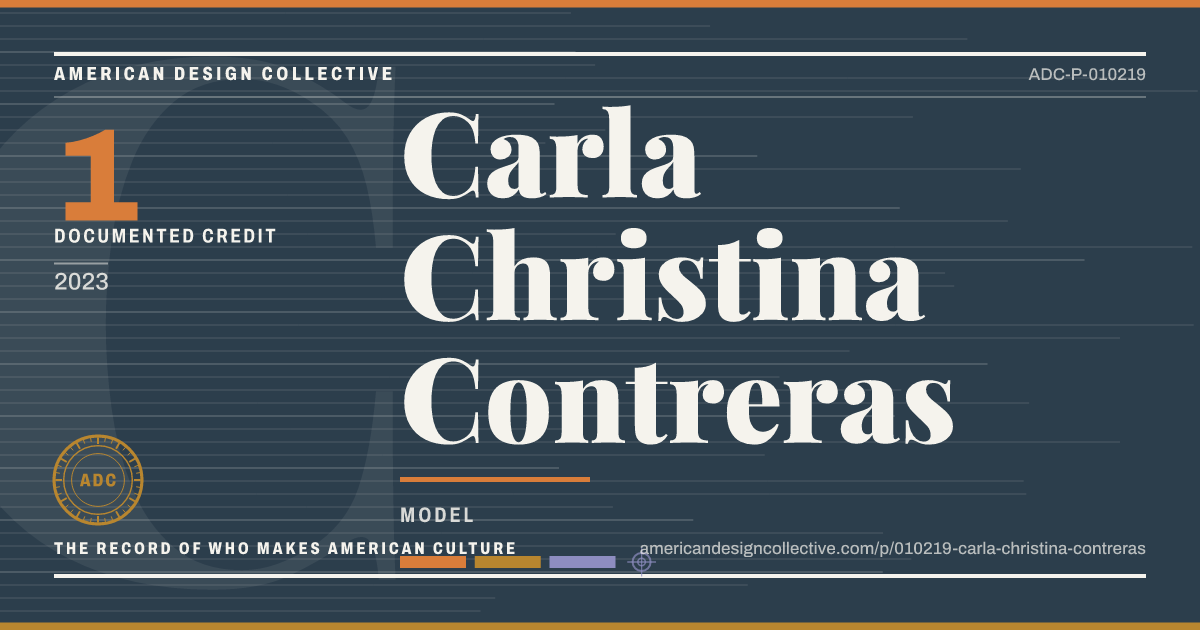 Registry card for Carla Christina Contreras: the ADC seal, Carla Christina Contreras, and how much is on record.