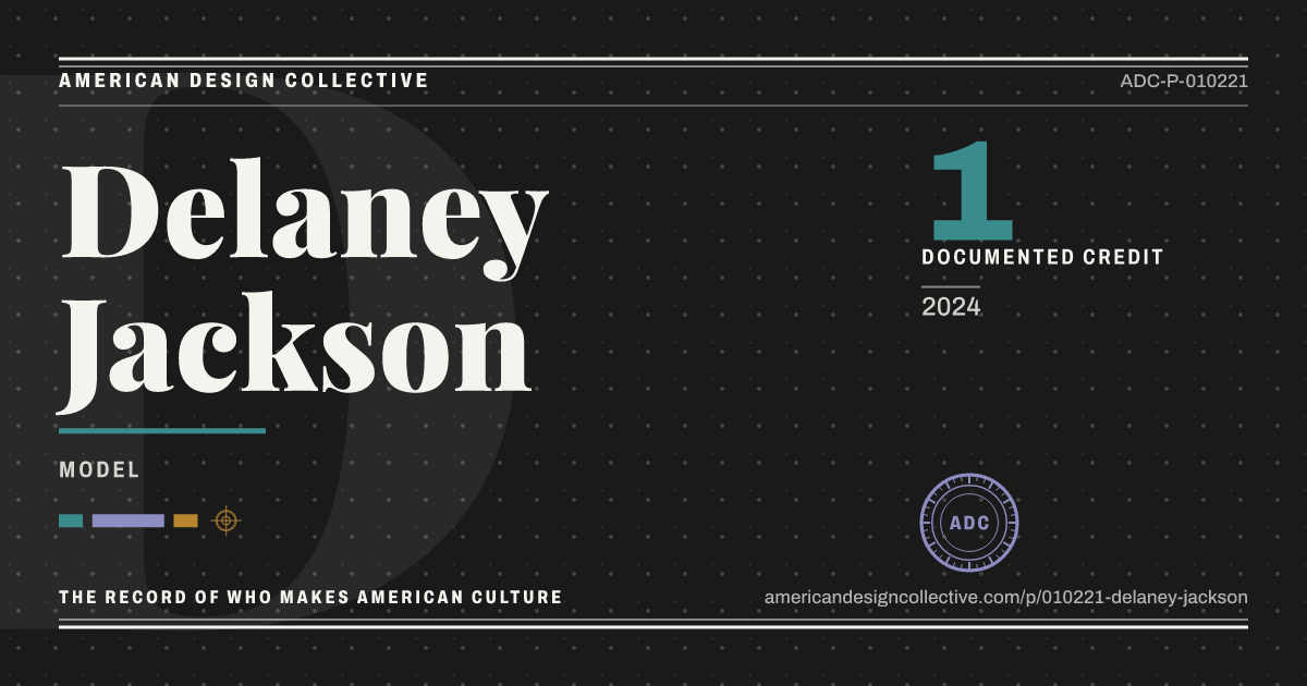 Registry card for Delaney Jackson: the ADC seal, Delaney Jackson, and how much is on record.