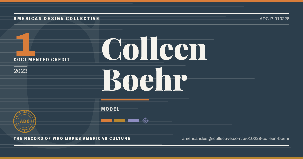 Registry card for Colleen Boehr: the ADC seal, Colleen Boehr, and how much is on record.