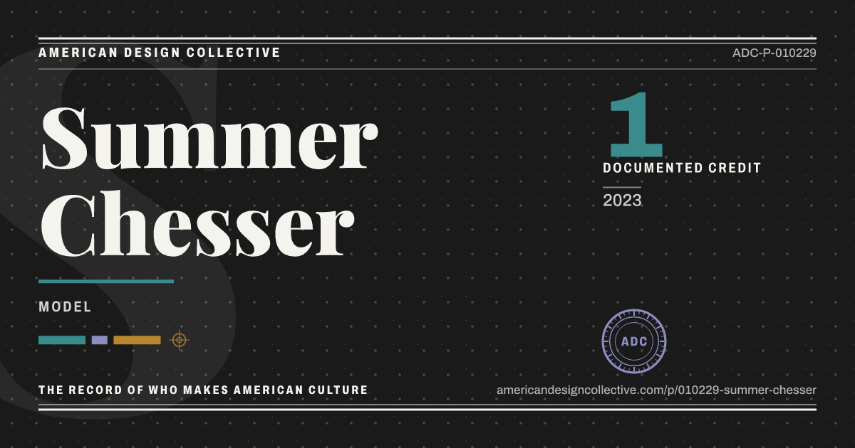 Registry card for Summer Chesser: the ADC seal, Summer Chesser, and how much is on record.
