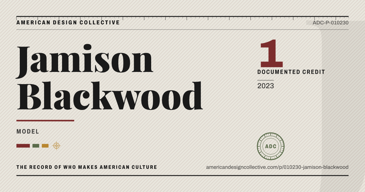 Registry card for Jamison Blackwood: the ADC seal, Jamison Blackwood, and how much is on record.