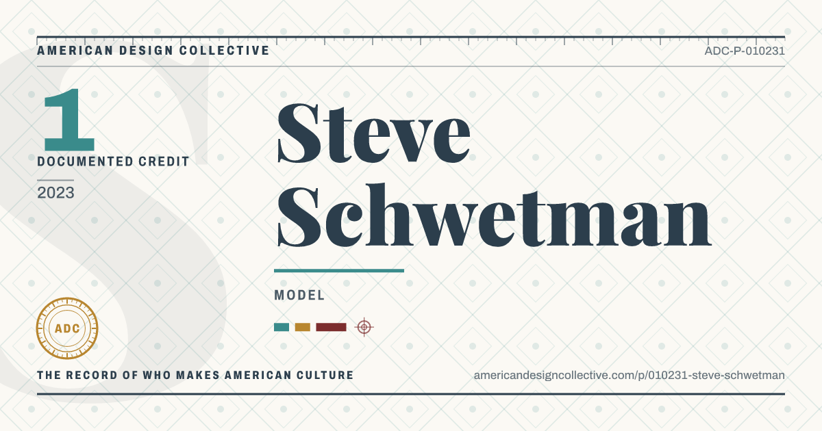 Registry card for Steve Schwetman: the ADC seal, Steve Schwetman, and how much is on record.