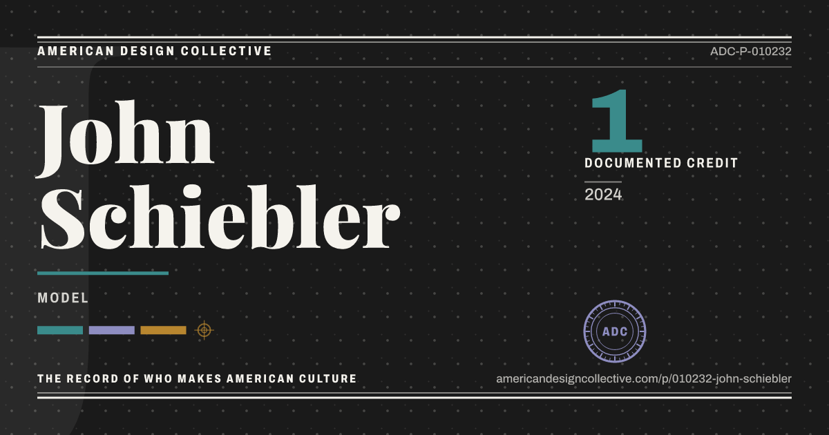 Registry card for John Schiebler: the ADC seal, John Schiebler, and how much is on record.