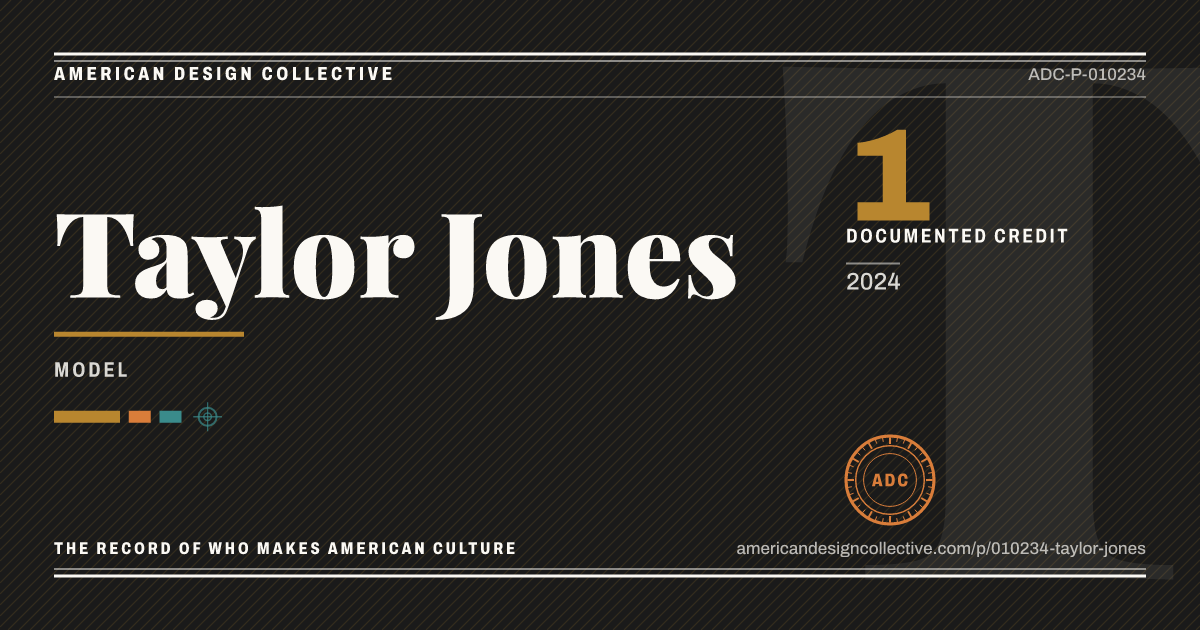 Registry card for Taylor Jones: the ADC seal, Taylor Jones, and how much is on record.