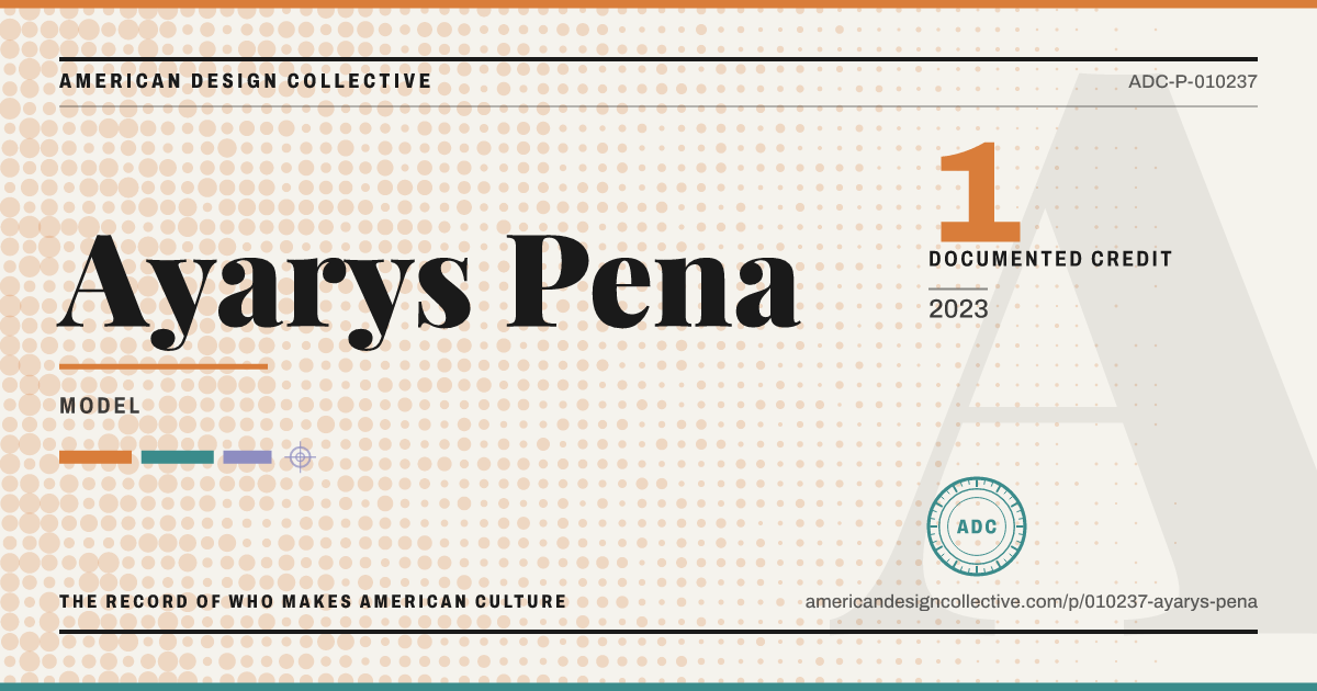 Registry card for Ayarys Pena: the ADC seal, Ayarys Pena, and how much is on record.