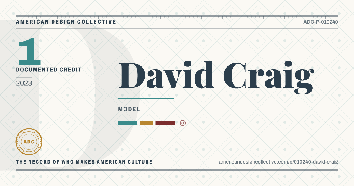 Registry card for David Craig: the ADC seal, David Craig, and how much is on record.