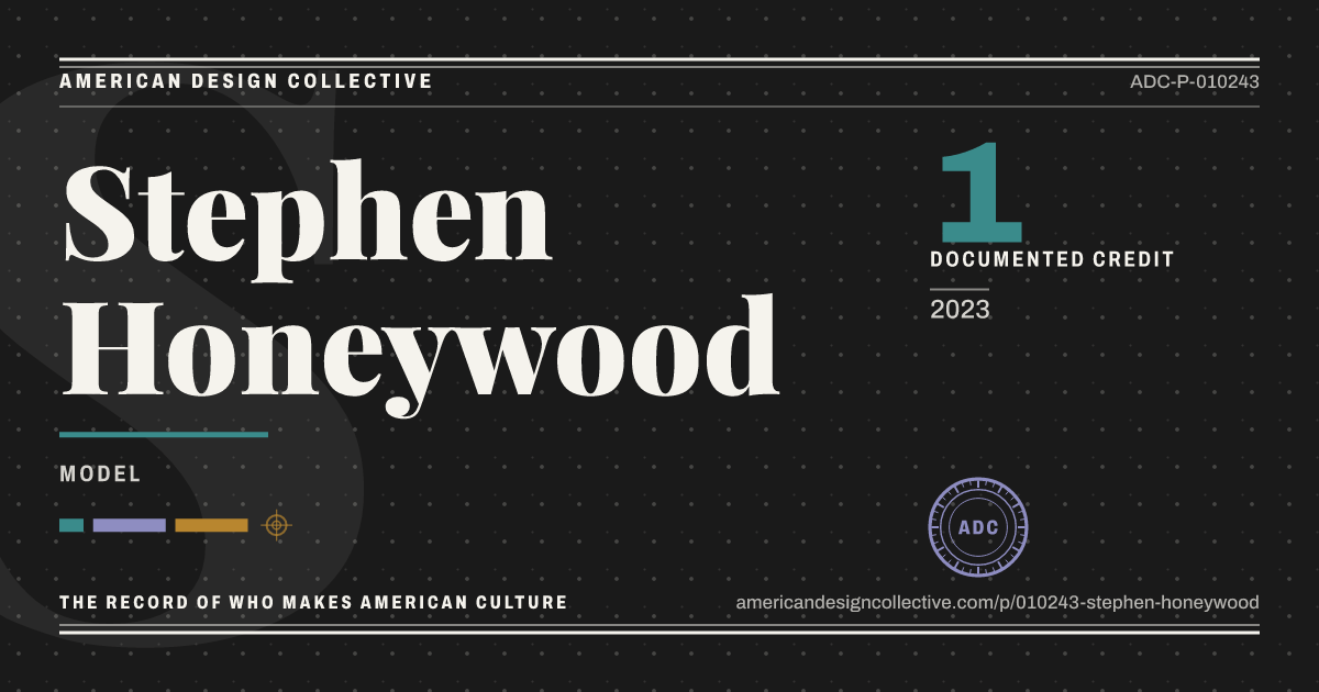 Registry card for Stephen Honeywood: the ADC seal, Stephen Honeywood, and how much is on record.