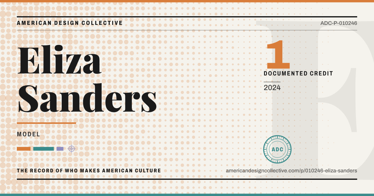 Registry card for Eliza Sanders: the ADC seal, Eliza Sanders, and how much is on record.