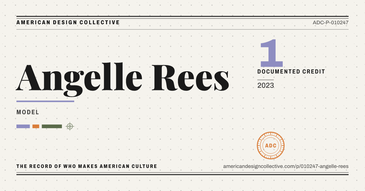Registry card for Angelle Rees: the ADC seal, Angelle Rees, and how much is on record.
